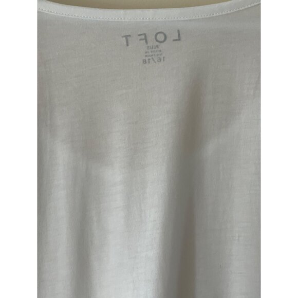 Loft Womens Plus Size White Short Sleeve T-Shirt 16/18 Soft Cotton Blend NEW - Picture 4 of 6